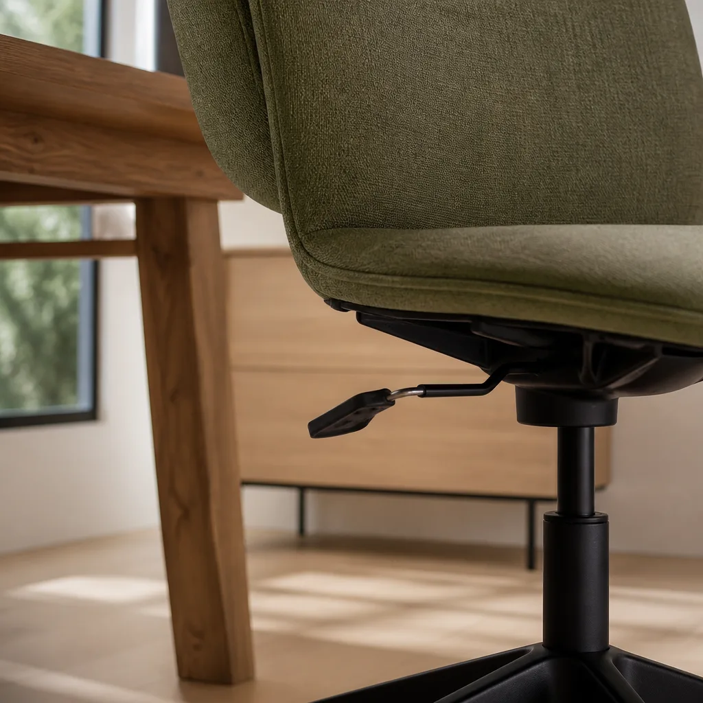 adjustable gas lift lever under an office chair seat